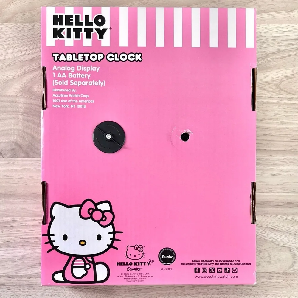 Hello Kitty Tabletop Analog Clock | Pink